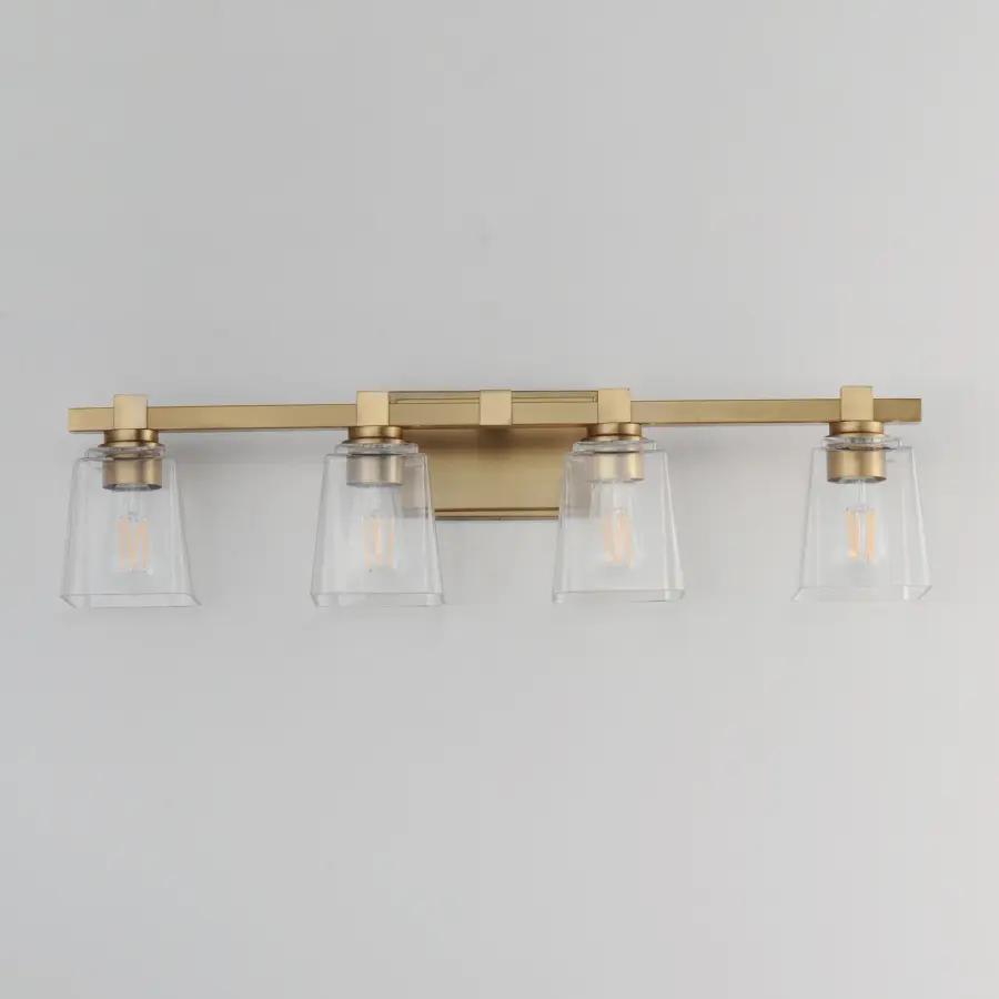 Cubos Four Light Bath Vanity in Natural Aged Brass - Image 2