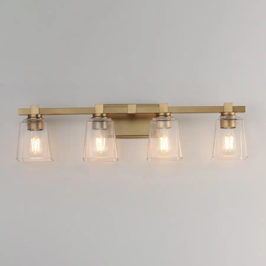 Cubos Four Light Bath Vanity in Natural Aged Brass - Image 3