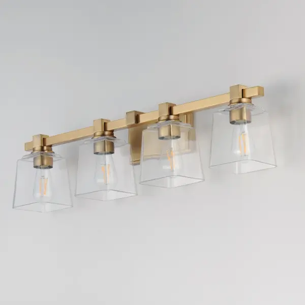 Cubos Four Light Bath Vanity in Natural Aged Brass - Image 4