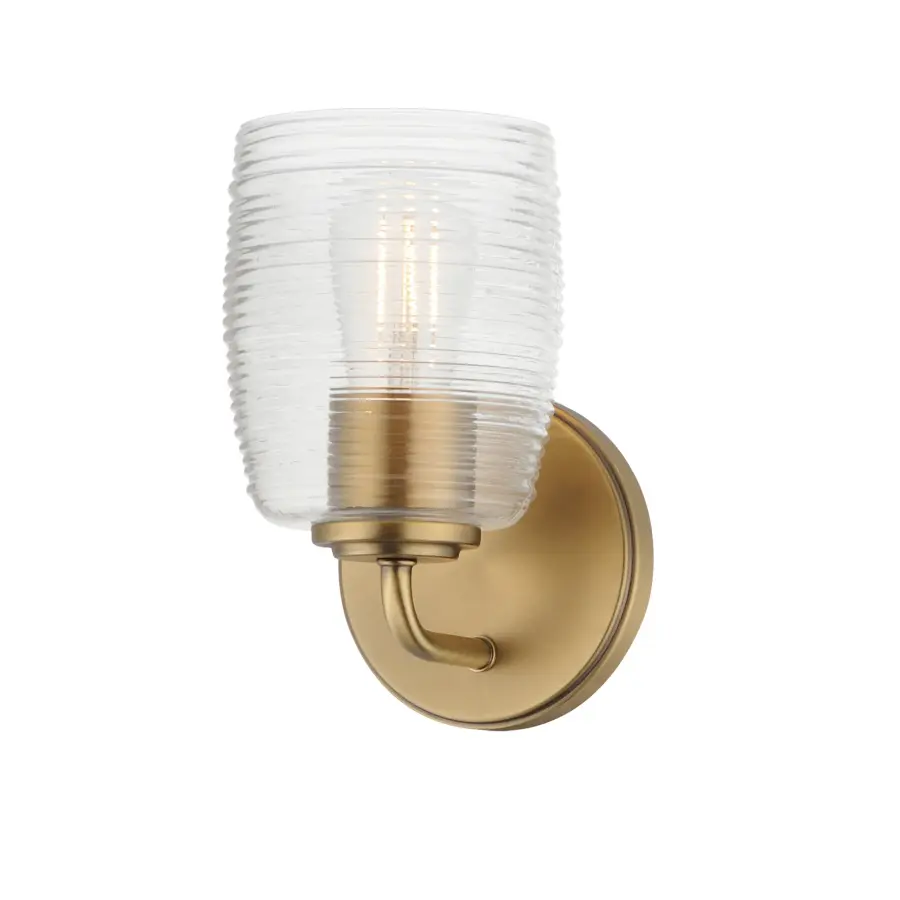 Honey One Light Wall Sconce in Natural Aged Brass - Image 1