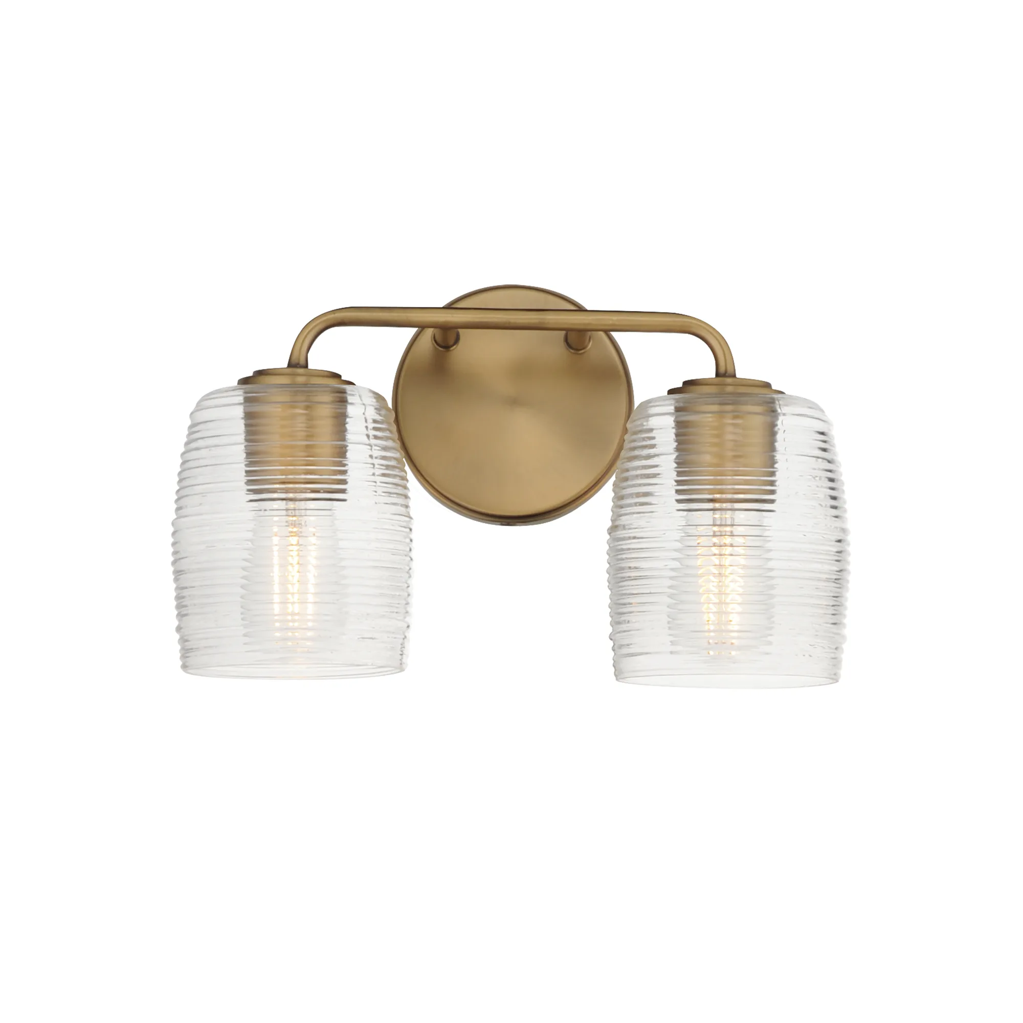 Honey Two Light Wall Sconce in Natural Aged Brass