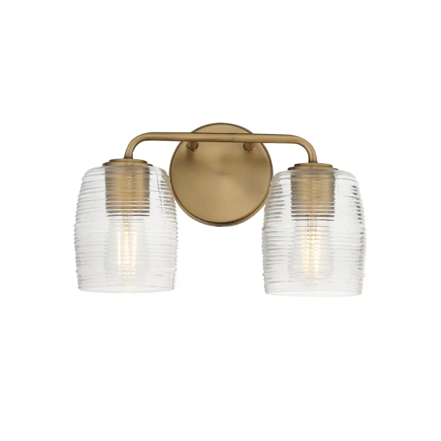 Honey Two Light Wall Sconce in Natural Aged Brass - Image 1
