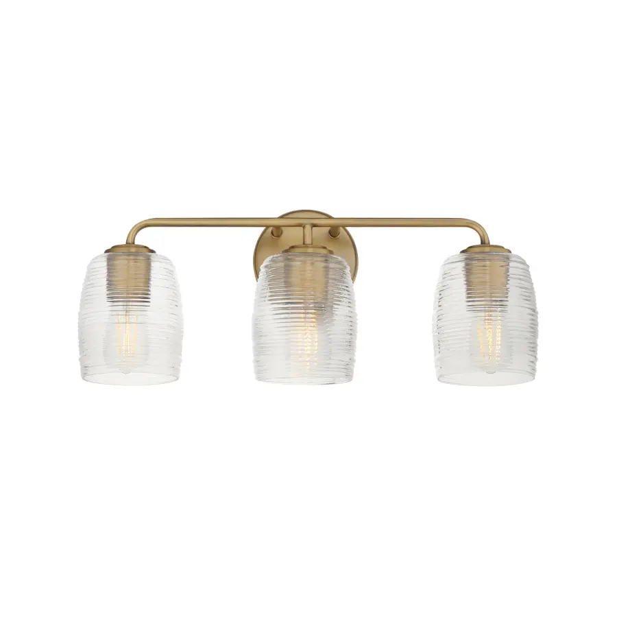 Honey 3-Light Bath Vanity in Natural Aged Brass - Image 1