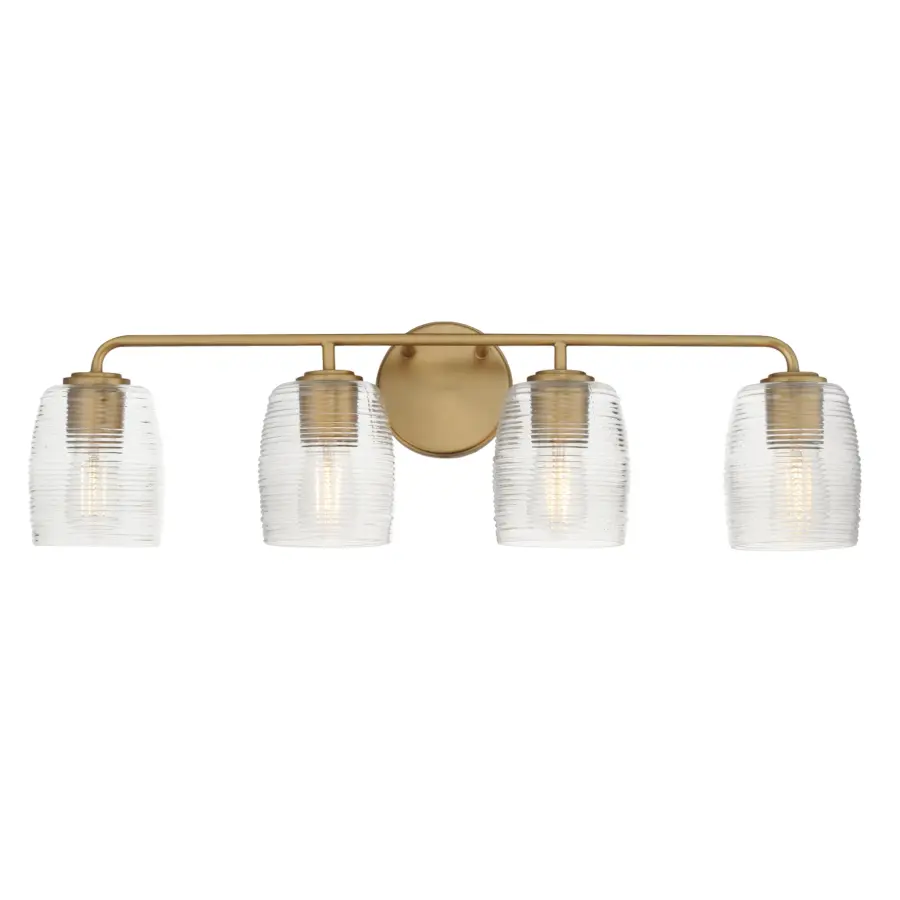 Honey Four Light Bath Vanity in Natural Aged Brass - Image 1