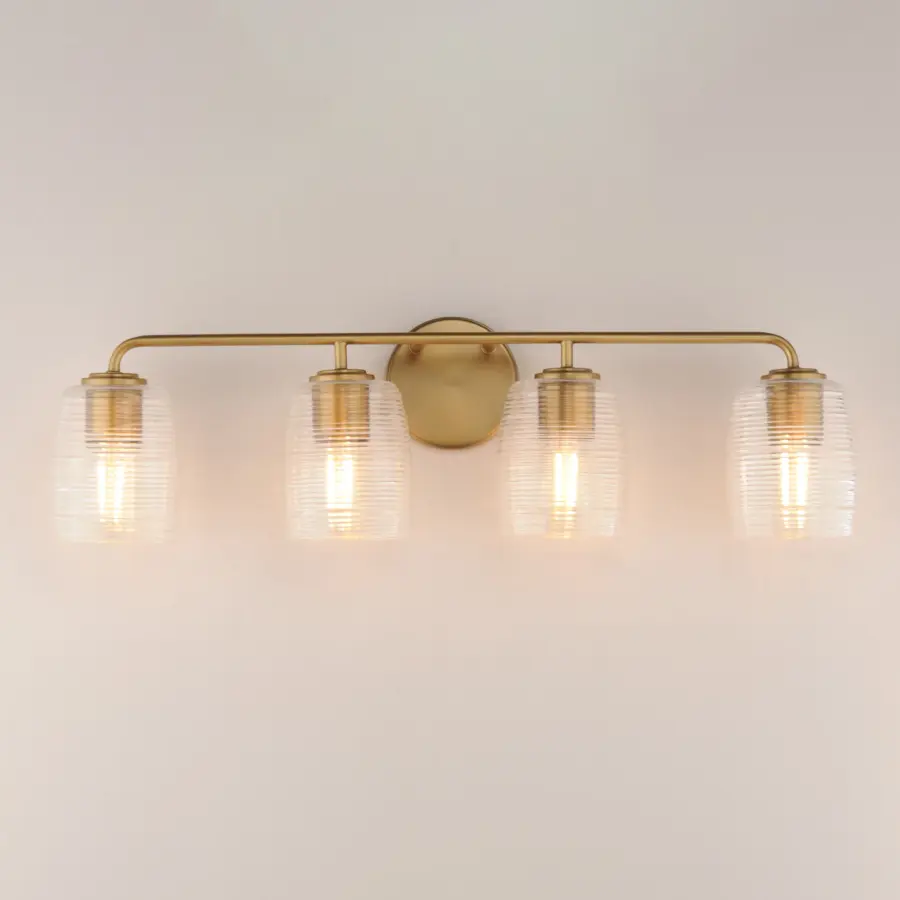 Honey Four Light Bath Vanity in Natural Aged Brass - Image 2