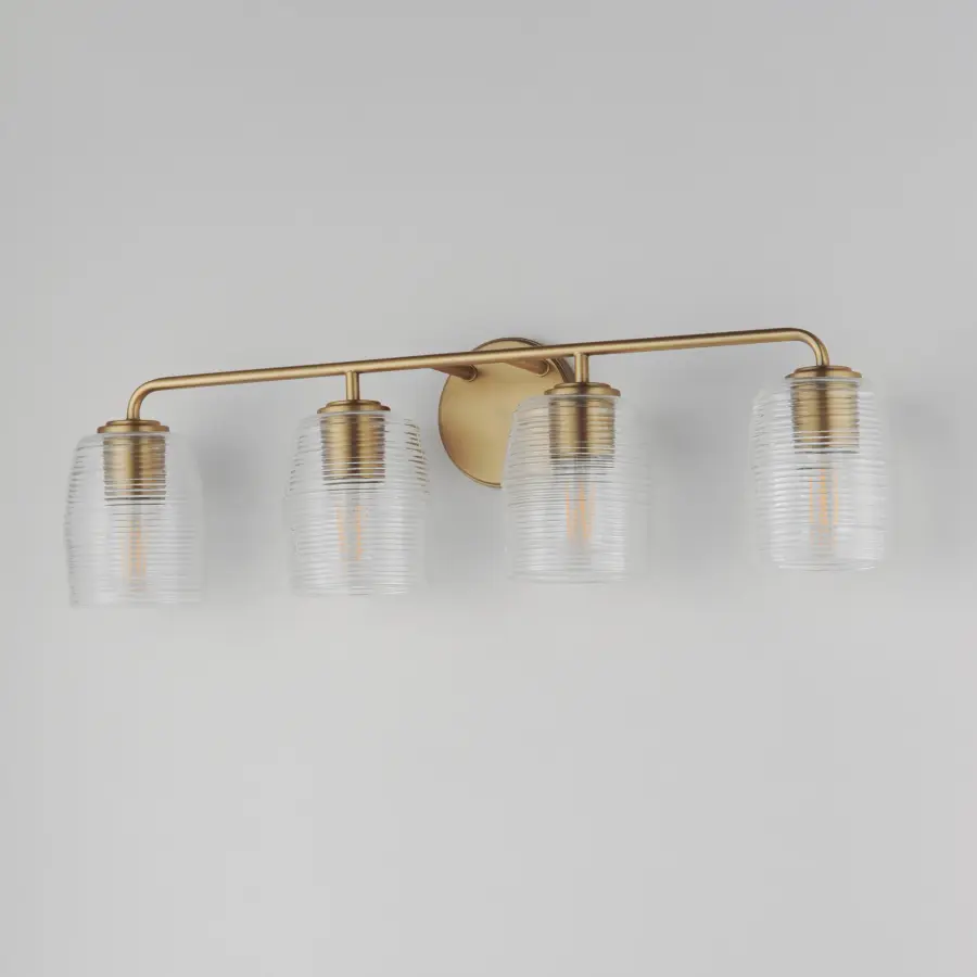 Honey Four Light Bath Vanity in Natural Aged Brass - Image 4