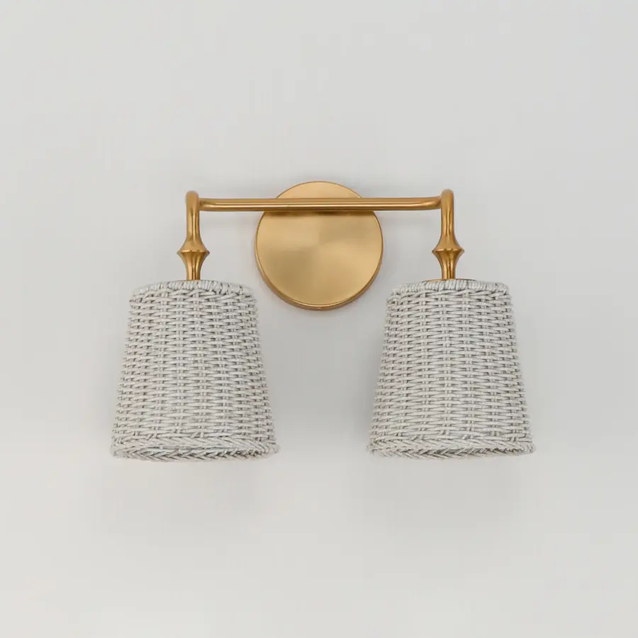 Baja Two Light Wall Sconce in Natural Aged Brass - Image 2