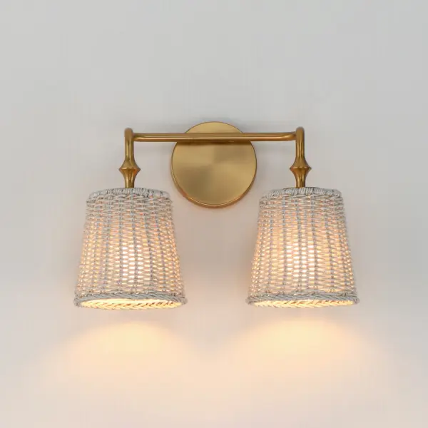 Baja Two Light Wall Sconce in Natural Aged Brass - Image 3