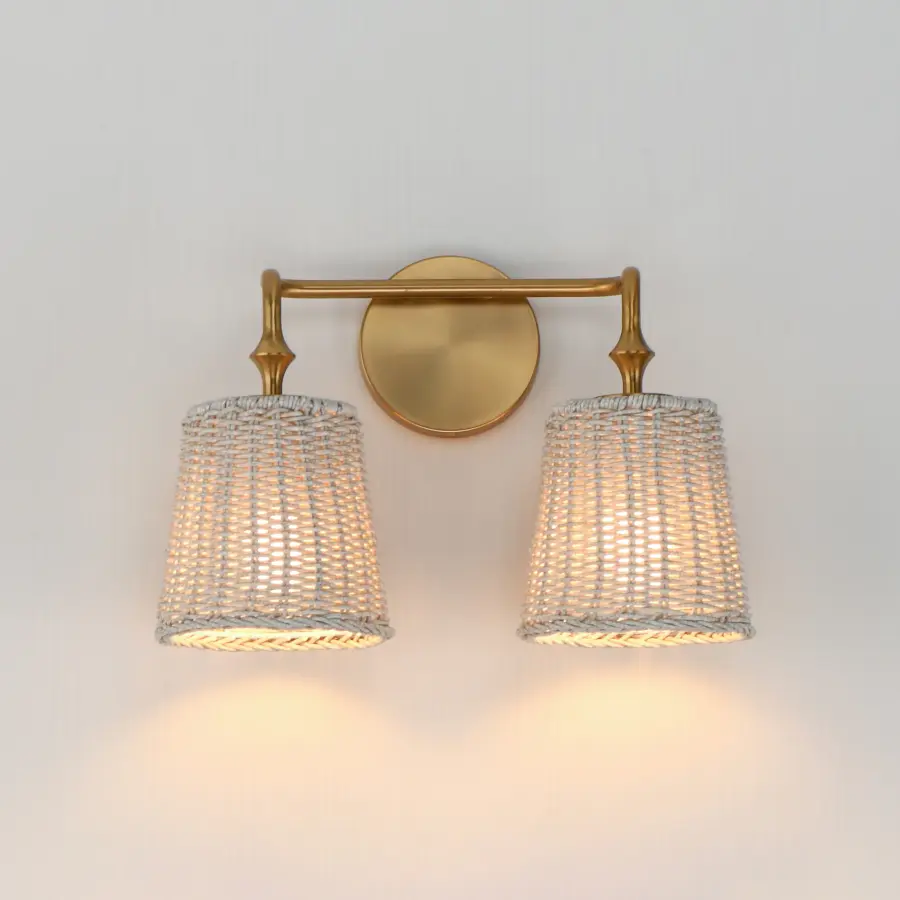 Baja Two Light Wall Sconce in Natural Aged Brass - Image 3