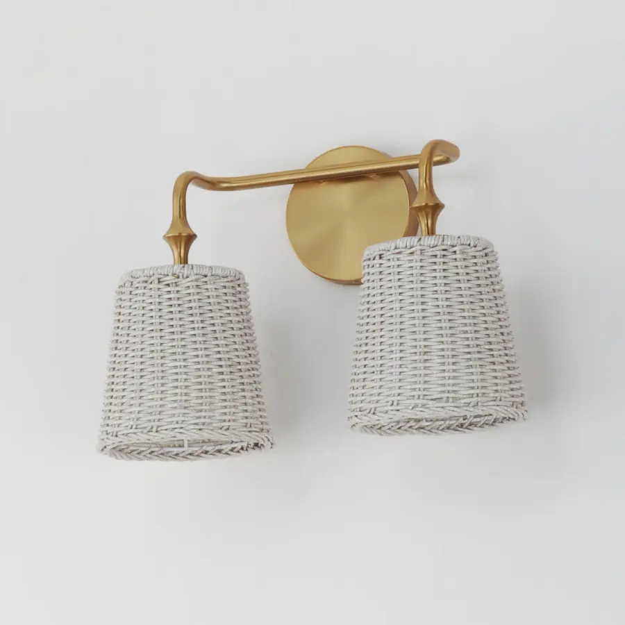 Baja Two Light Wall Sconce in Natural Aged Brass - Image 4