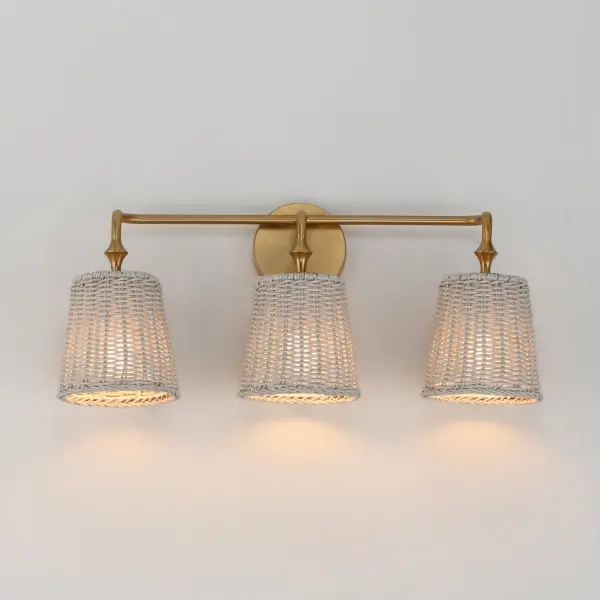 Baja Three Light Bath Vanity in Natural Aged Brass - Image 3