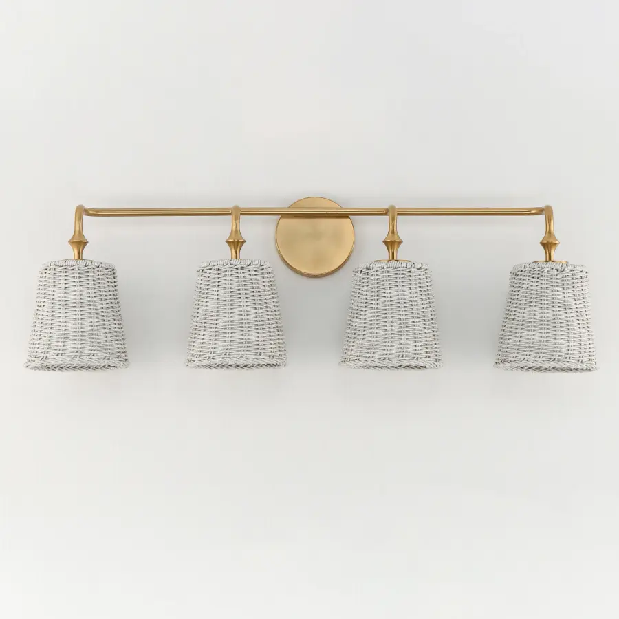 Baja 4-Light Bath Vanity in Natural Aged Brass - Image 2