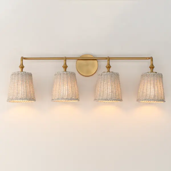 Baja 4-Light Bath Vanity in Natural Aged Brass - Image 3