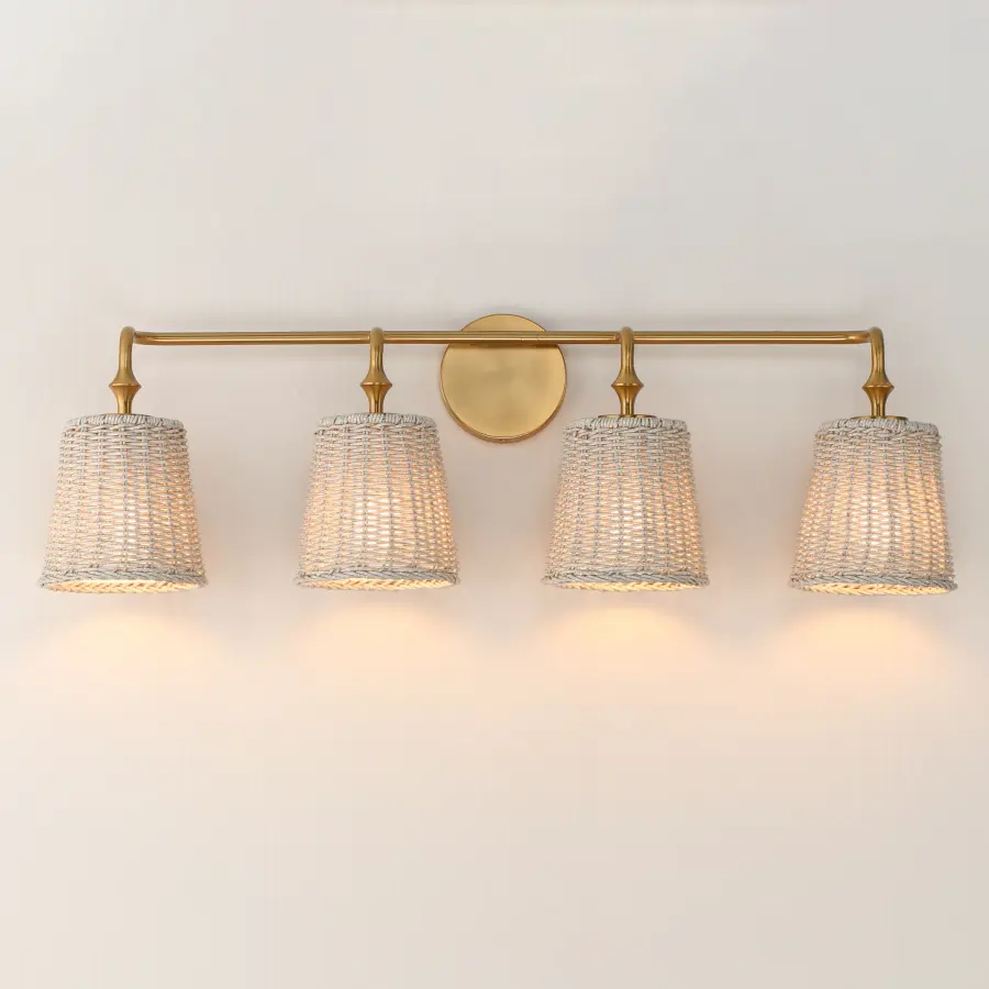 Baja 4-Light Bath Vanity in Natural Aged Brass - Image 3