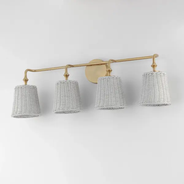 Baja 4-Light Bath Vanity in Natural Aged Brass - Image 4