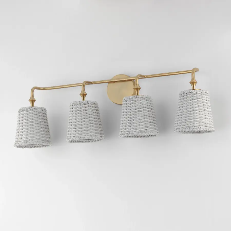 Baja 4-Light Bath Vanity in Natural Aged Brass - Image 4