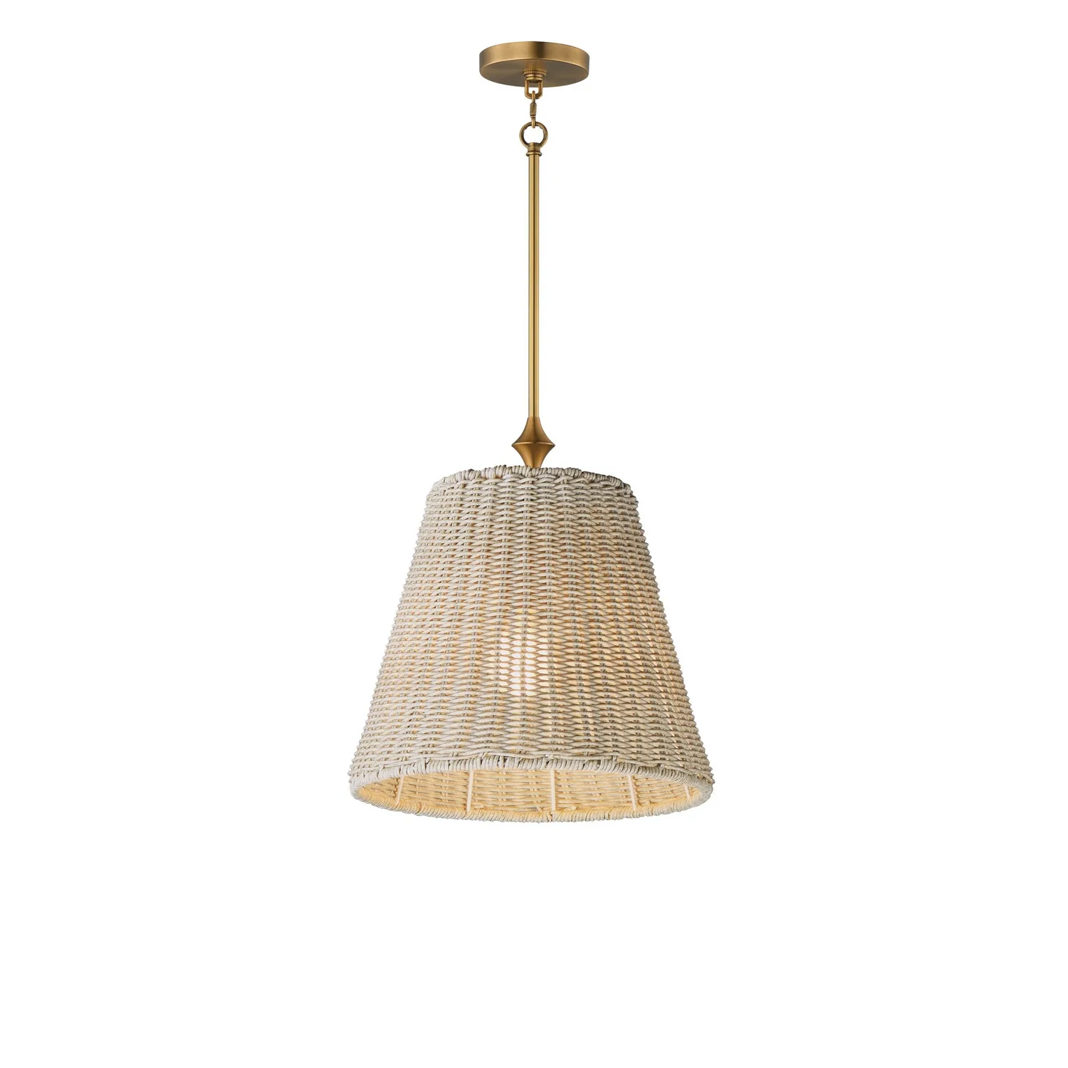 Baja One Light Pendant in Natural Aged Brass
