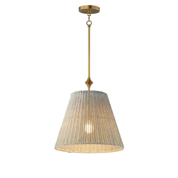 Baja One Light Pendant in Natural Aged Brass