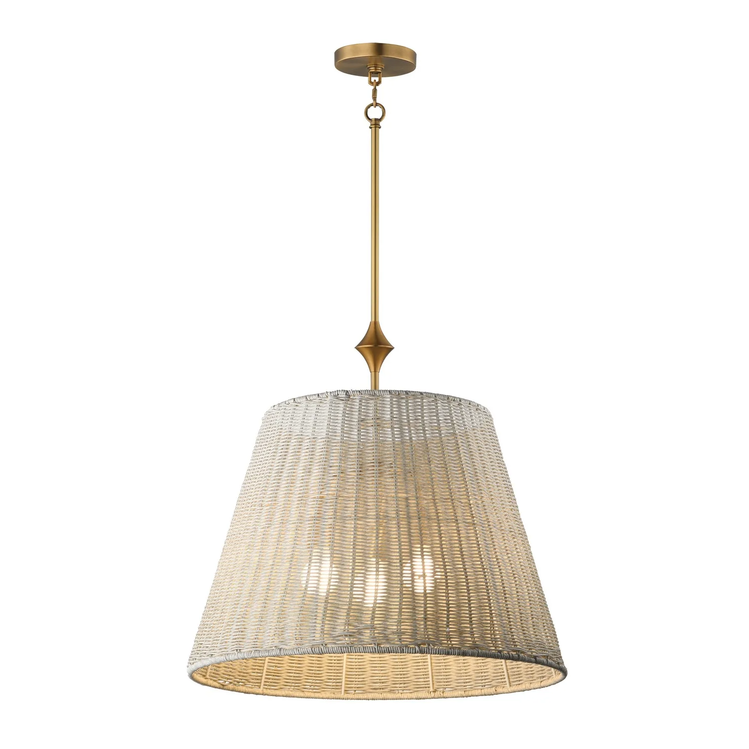 Baja Three Light Pendant in Natural Aged Brass