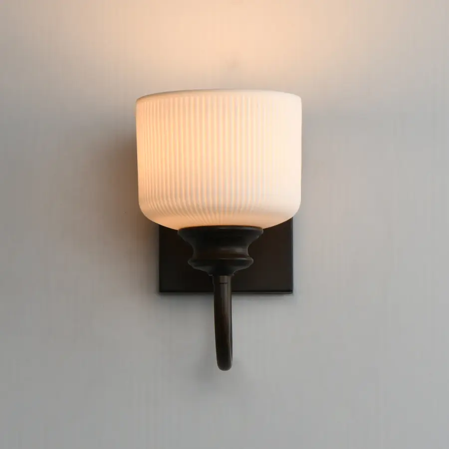 Bisque One Light Wall Sconce in Oil Rubbed Bronze - Image 3