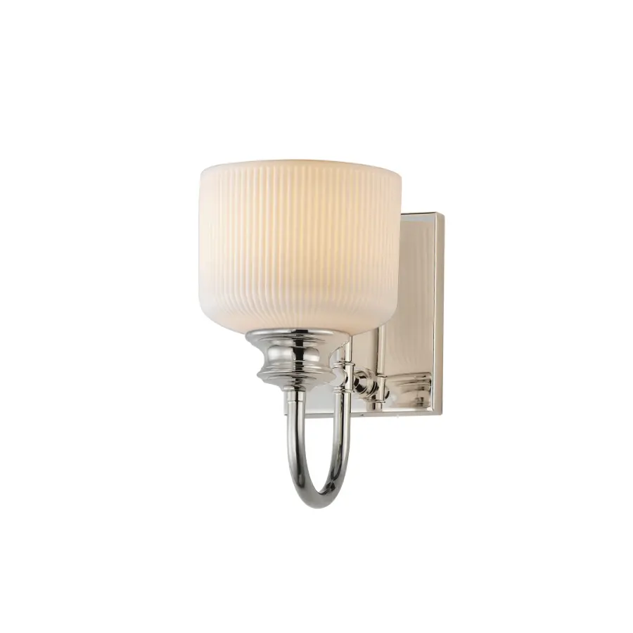 Bisque One Light Wall Sconce in Polished Nickel - Image 1