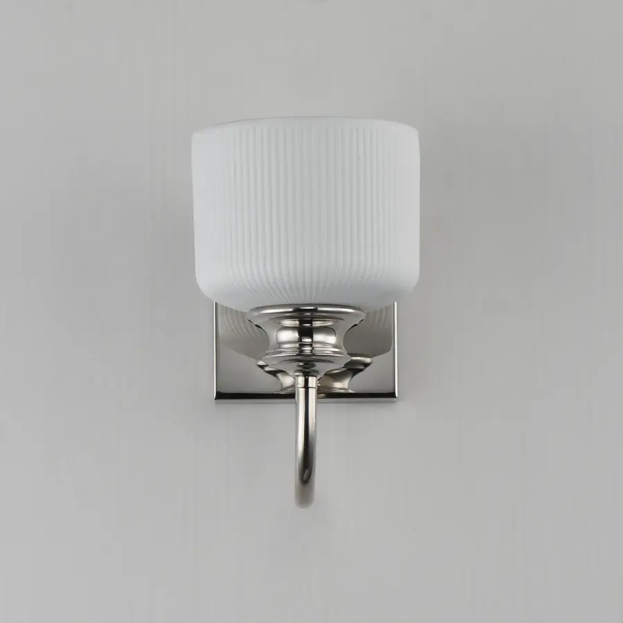 Bisque One Light Wall Sconce in Polished Nickel - Image 2