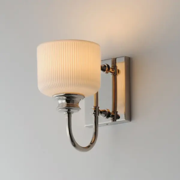 Bisque One Light Wall Sconce in Polished Nickel - Image 4