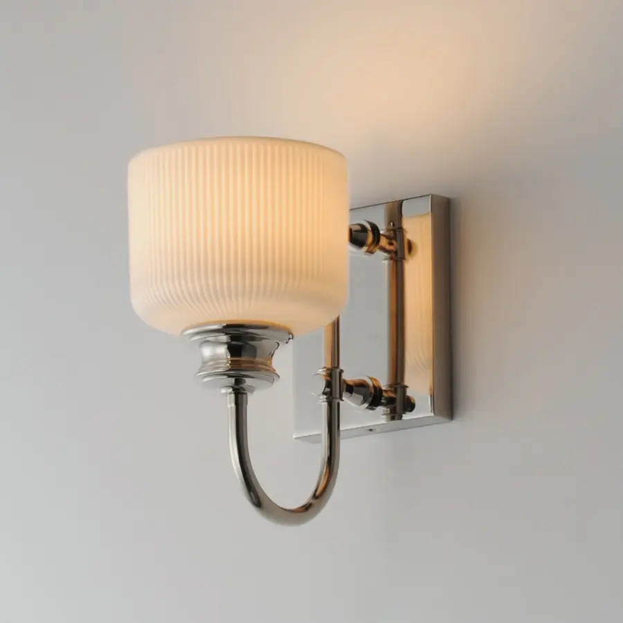 Bisque One Light Wall Sconce in Polished Nickel - Image 4