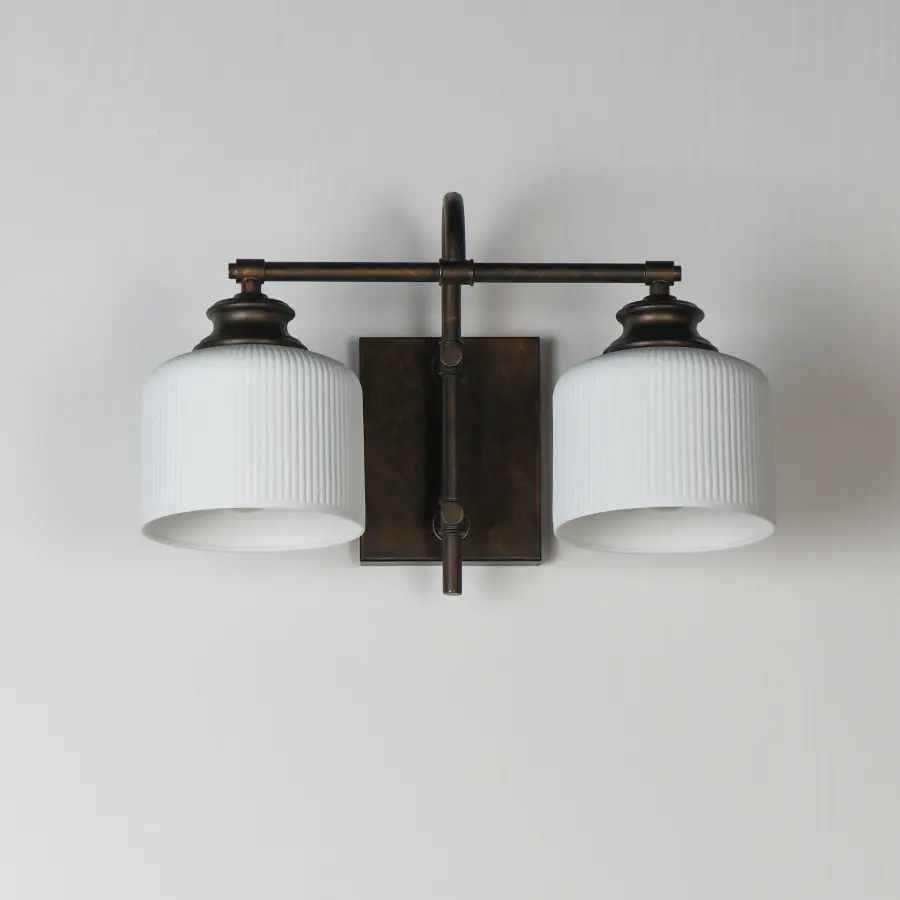 Bisque Two Light Wall Sconce in Oil Rubbed Bronze - Image 2