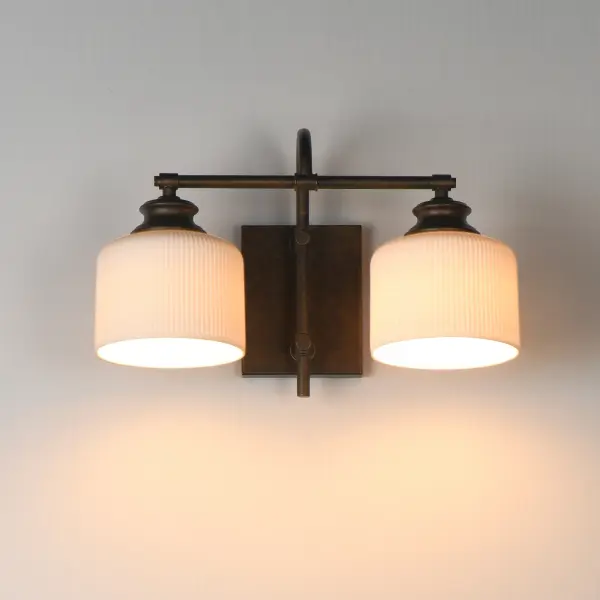Bisque Two Light Wall Sconce in Oil Rubbed Bronze - Image 3