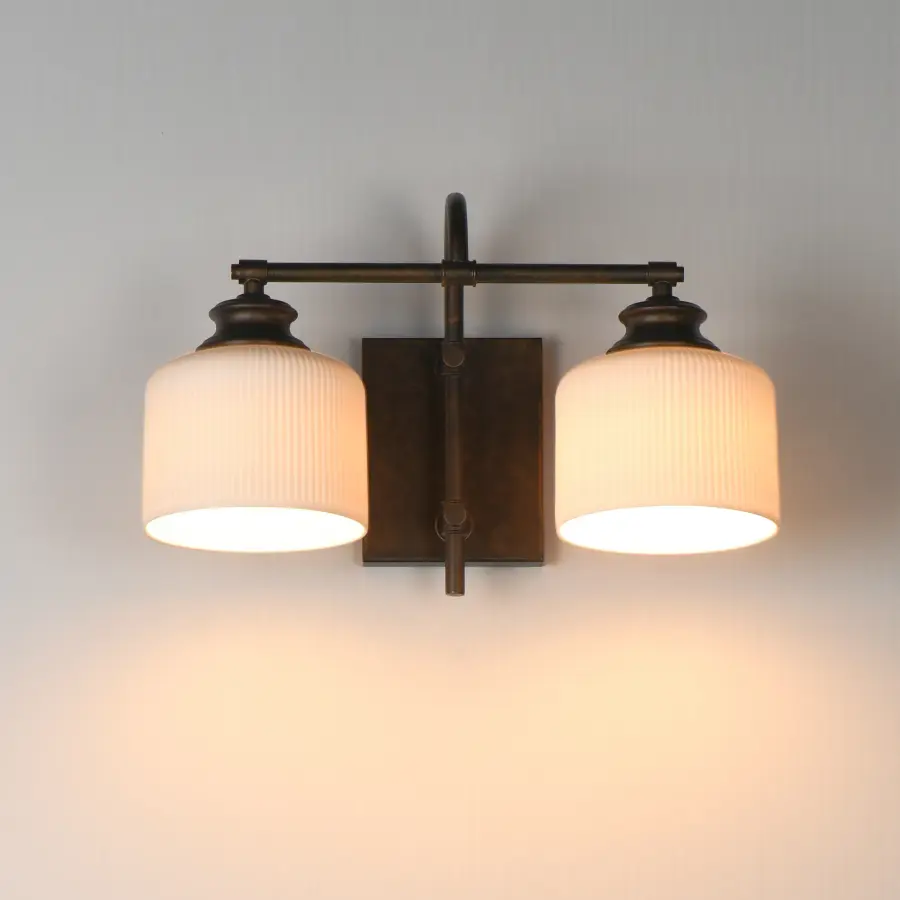 Bisque Two Light Wall Sconce in Oil Rubbed Bronze - Image 3