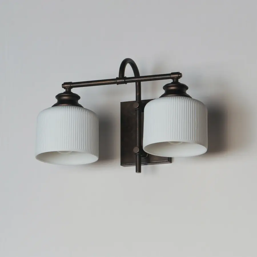 Bisque Two Light Wall Sconce in Oil Rubbed Bronze - Image 4