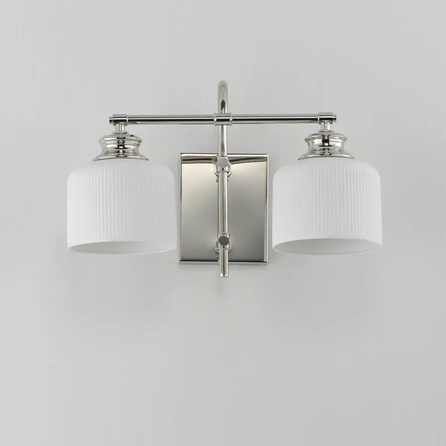 Bisque Two Light Wall Sconce in Polished Nickel - Image 2