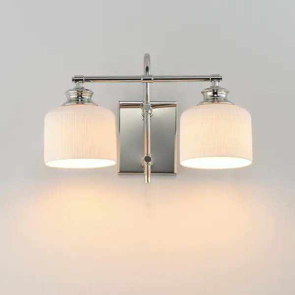 Bisque Two Light Wall Sconce in Polished Nickel - Image 3