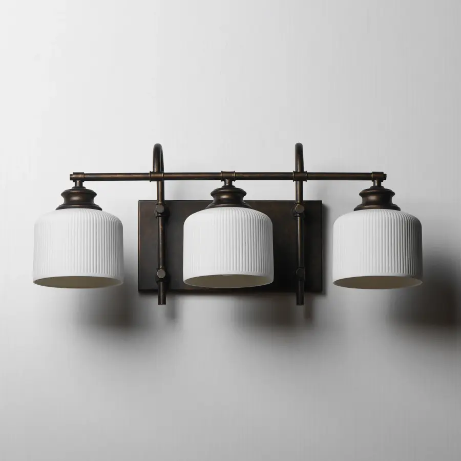 Bisque 3-Light Bath Vanity in Oil Rubbed Bronze - Image 2