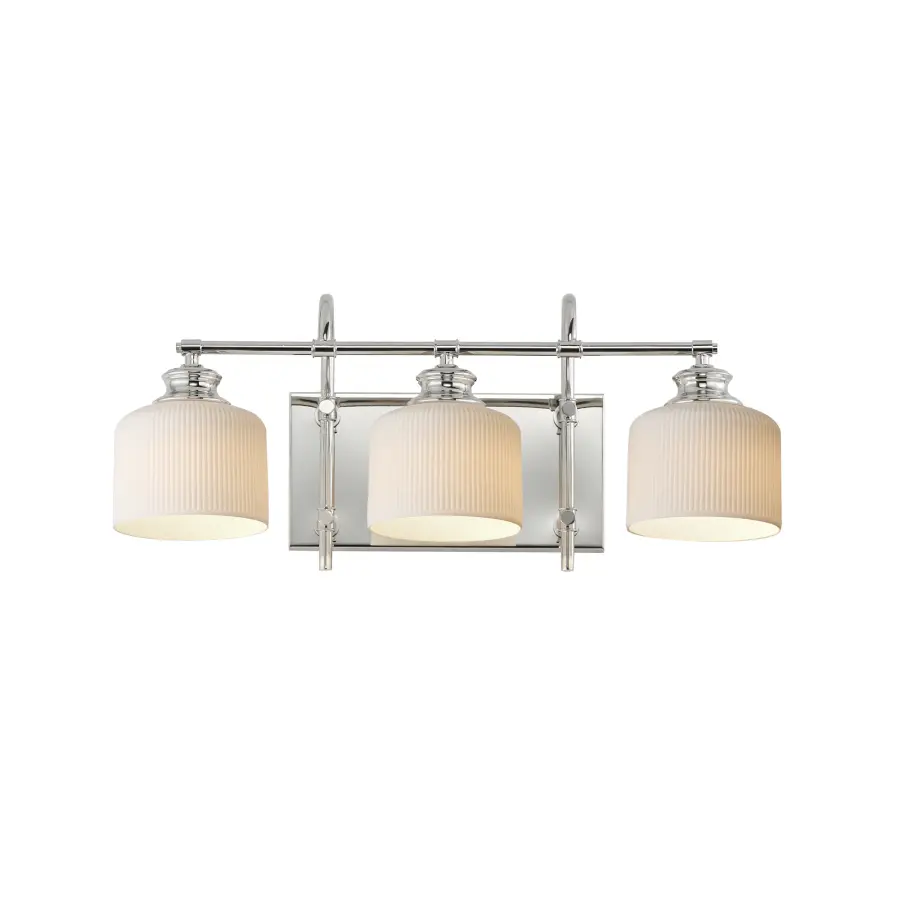 Bisque 3-Light Bath Vanity in Polished Nickel - Image 1