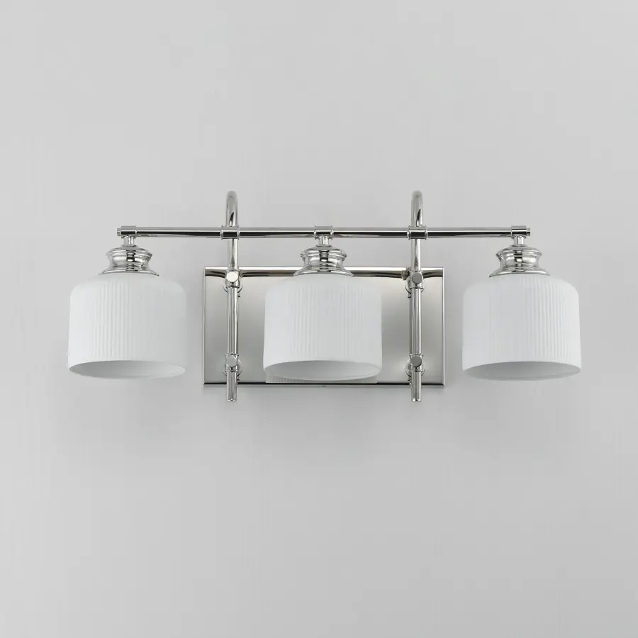 Bisque 3-Light Bath Vanity in Polished Nickel - Image 2