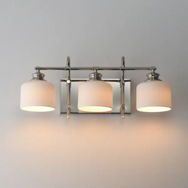 Bisque 3-Light Bath Vanity in Polished Nickel - Image 3