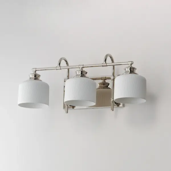 Bisque 3-Light Bath Vanity in Polished Nickel - Image 4