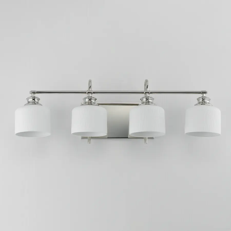 Bisque 4-Light Bath Vanity in Polished Nickel - Image 2