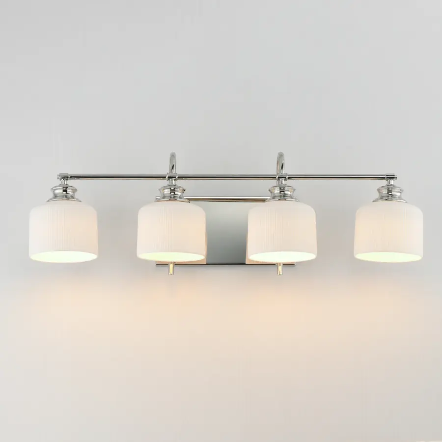 Bisque 4-Light Bath Vanity in Polished Nickel - Image 3