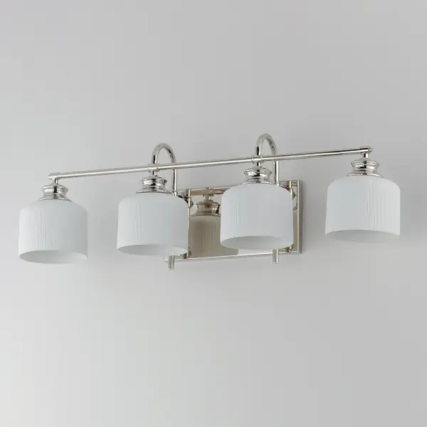 Bisque 4-Light Bath Vanity in Polished Nickel - Image 4