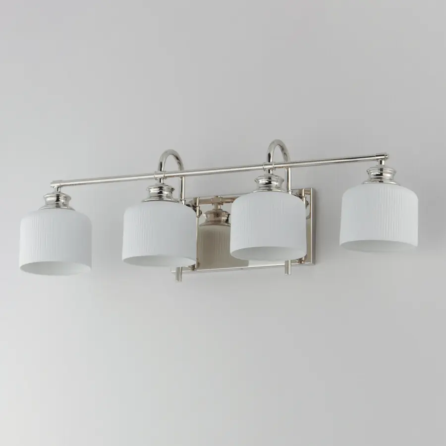 Bisque 4-Light Bath Vanity in Polished Nickel - Image 4