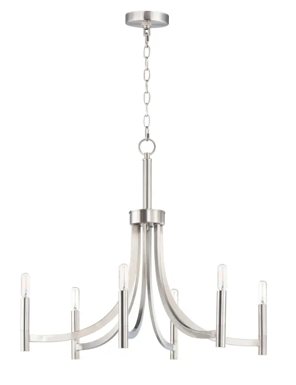 Lyndon 6-Light Chandelier in Satin Nickel - Image 1