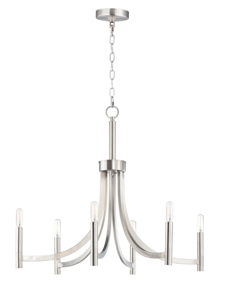 Lyndon 6-Light Chandelier in Satin Nickel - Image 1
