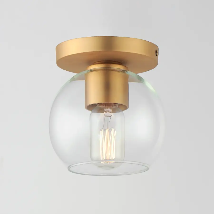 Knox One Light Flush Mount in Natural Aged Brass - Image 2
