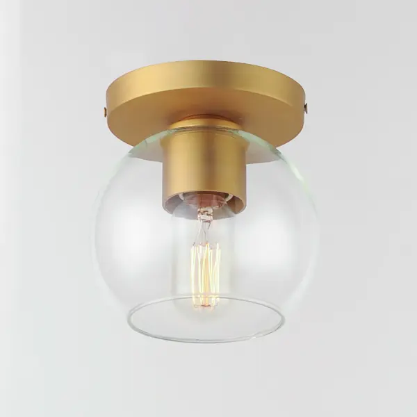 Knox One Light Flush Mount in Natural Aged Brass - Image 3