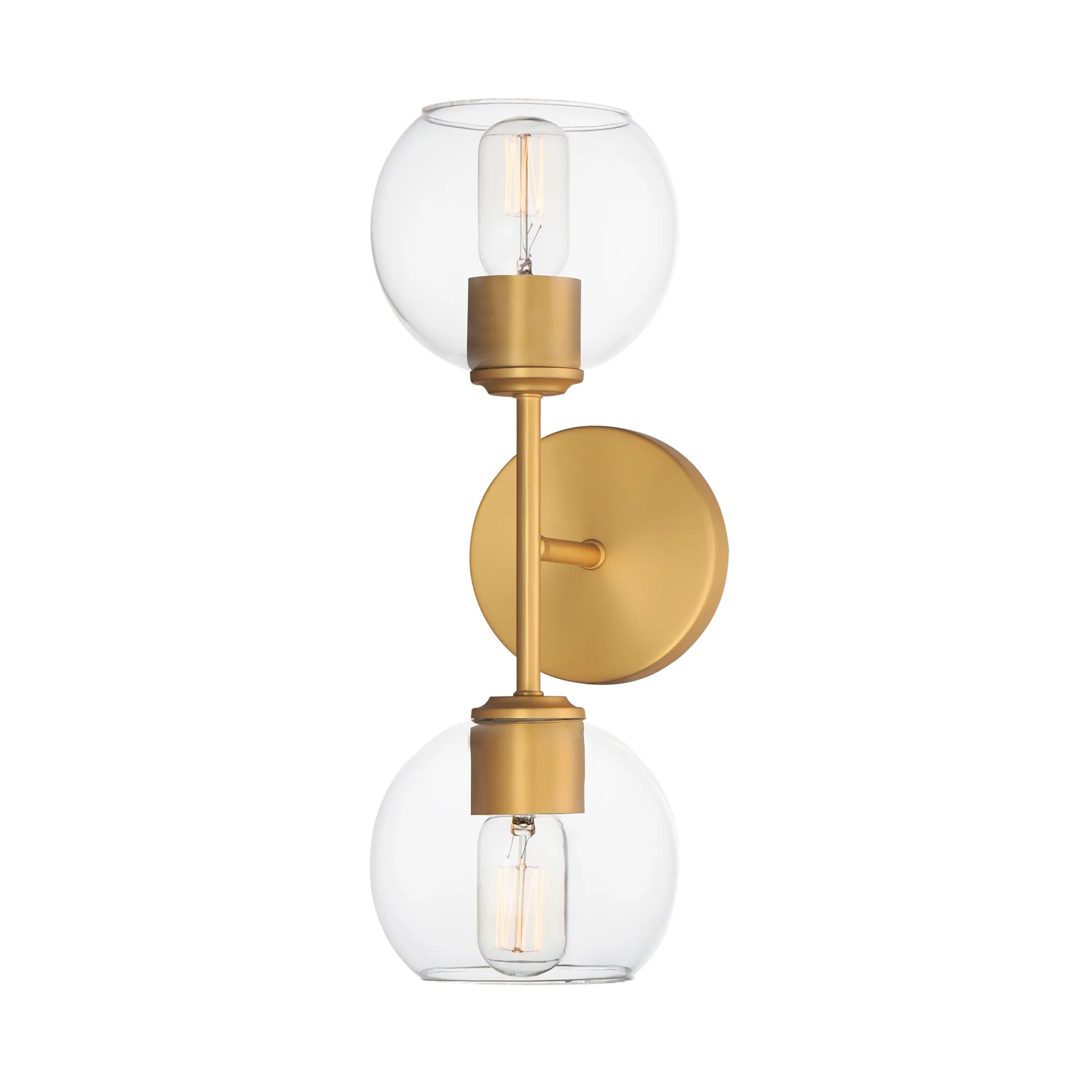 Knox Two Light Wall Sconce in Natural Aged Brass