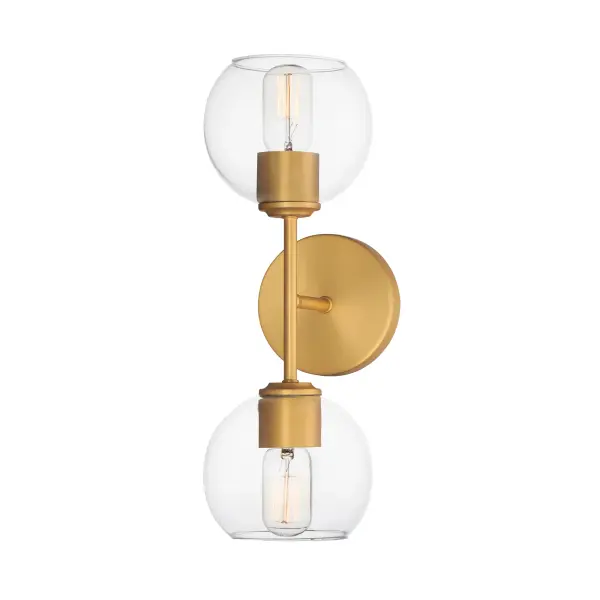 Knox Two Light Wall Sconce in Natural Aged Brass - Image 1