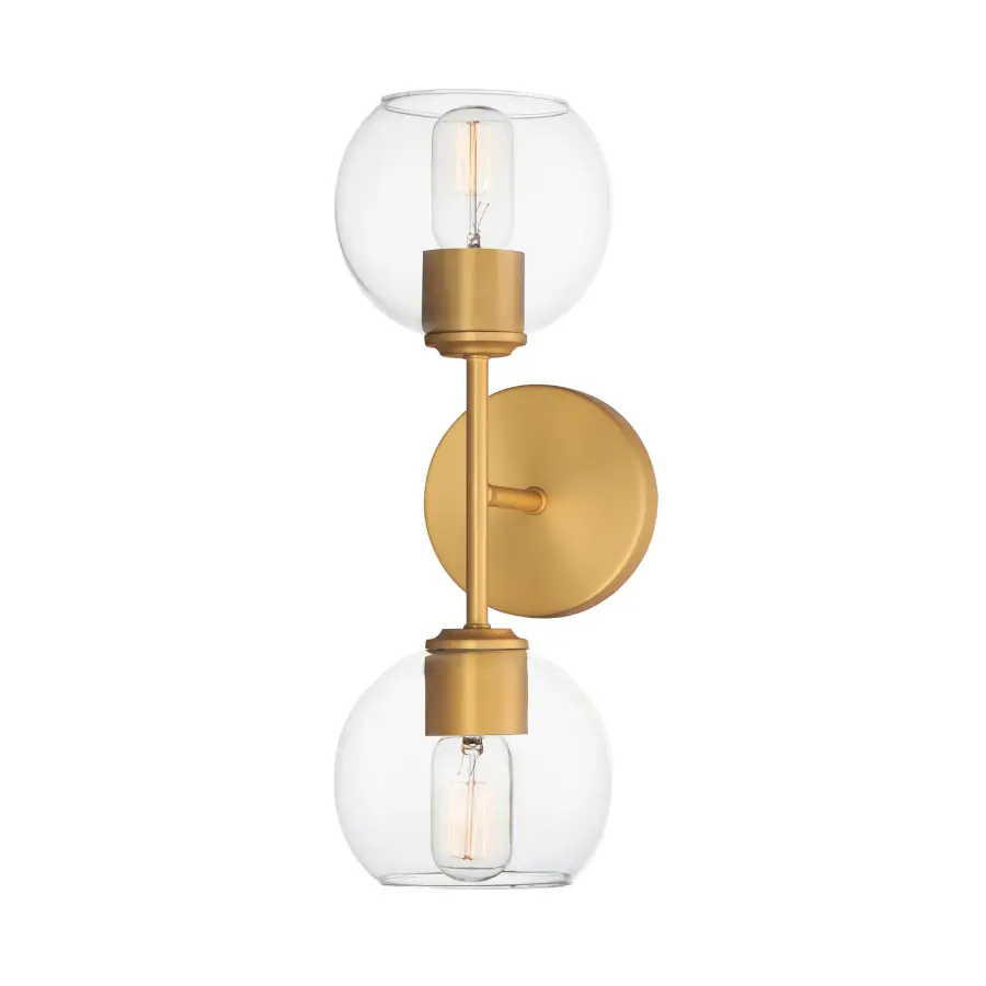 Knox Two Light Wall Sconce in Natural Aged Brass - Image 1